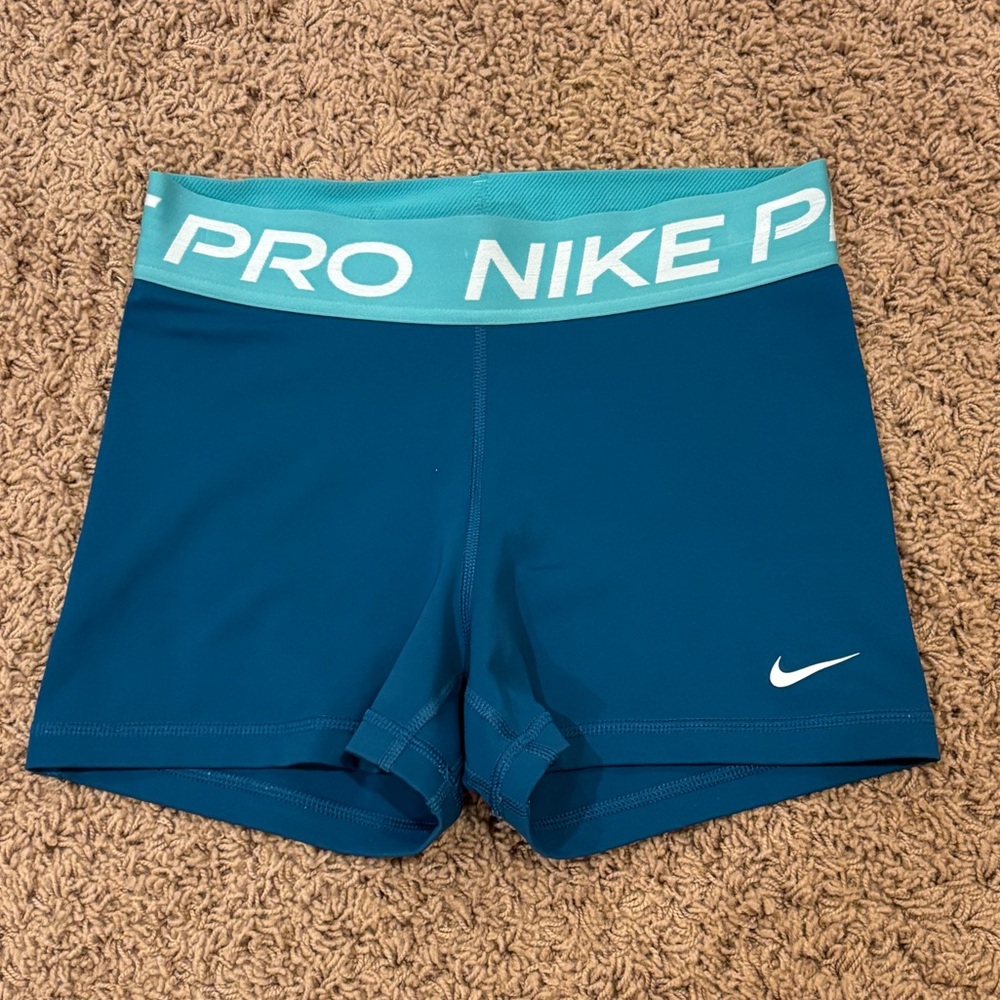 Blue Nike Pro Spandex Shorts